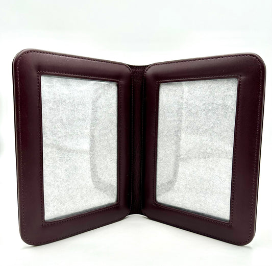 Leather Double 4" x 6" Picture Frame