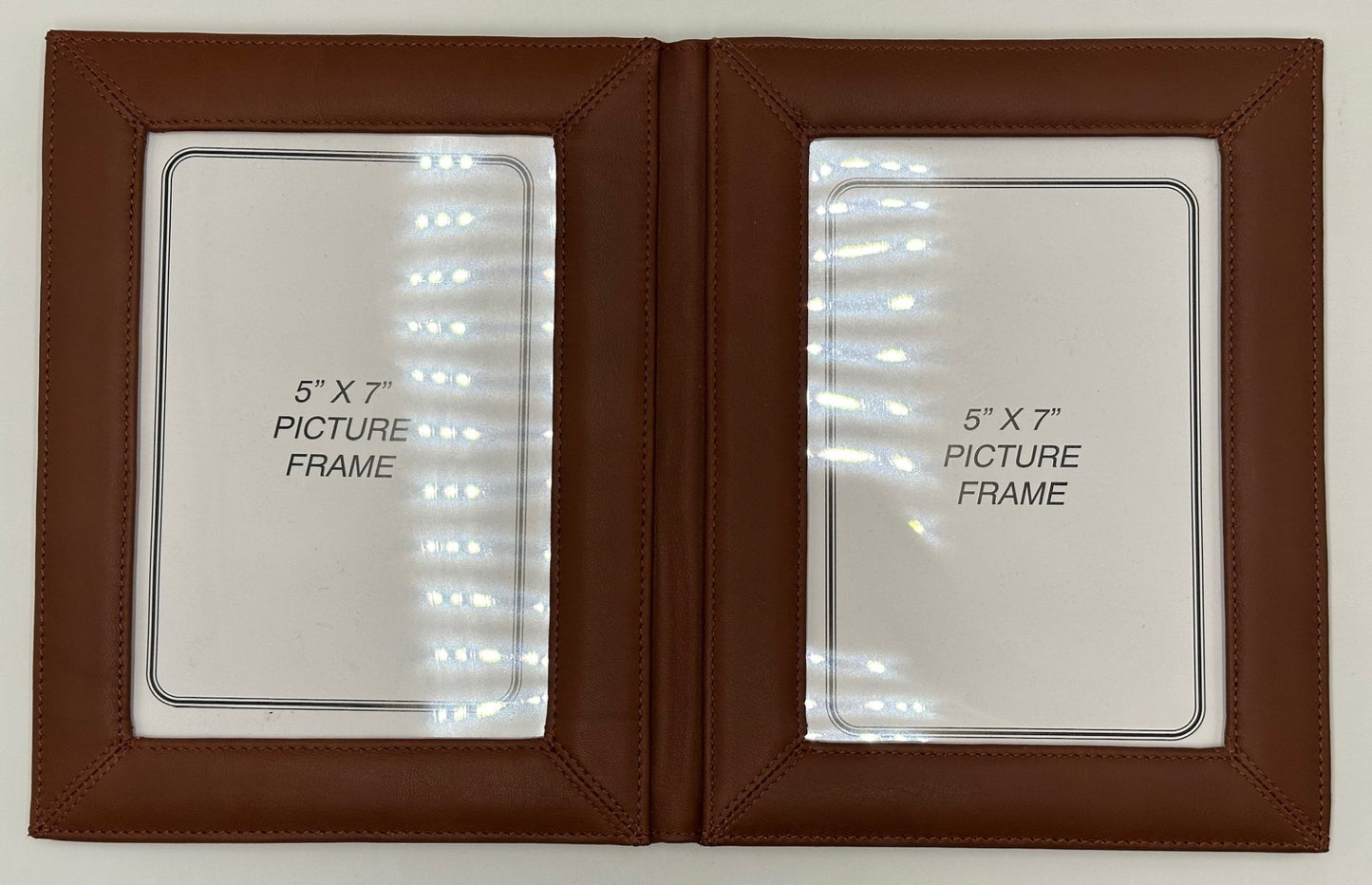 Genuine Leather Double 5x7 Picture Frame
