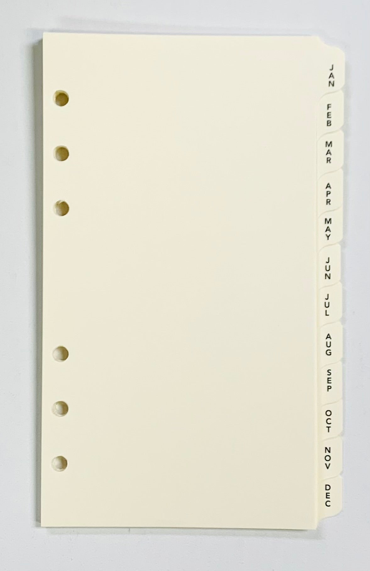 Monthly Tabs: PC646MM 3-3/4" x 6-3/4" 6-ring Monthly Tabs Refill