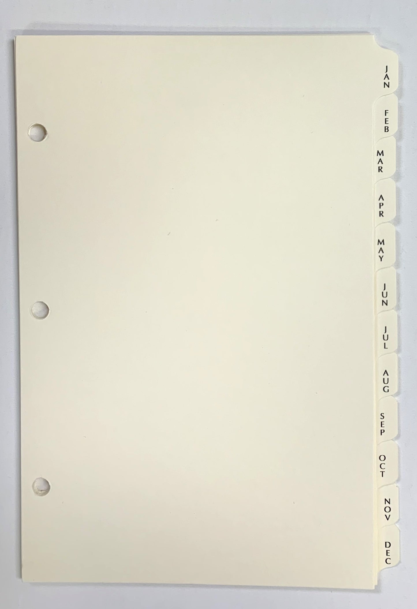 Monthly Tabs: PC82MM3/7 5-1/2" X 8-1/2" 3-ring / 7-ring Monthly Tab Refills