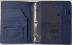 Blue Premium Faux Leather 3-Ring Planner Cover