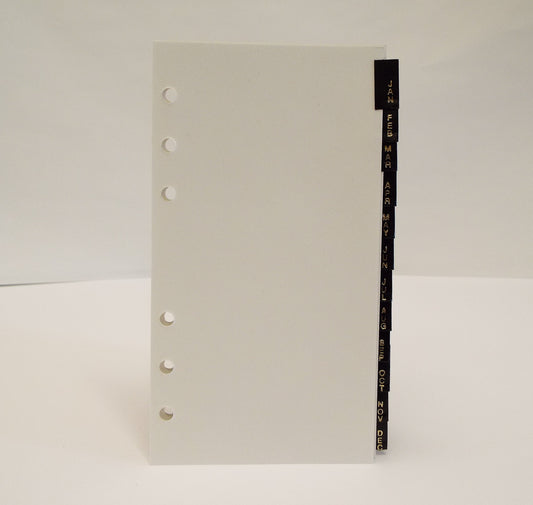 Monthly Tabs: MM46P6 3-3/4" x 6-3/4" 6-Ring