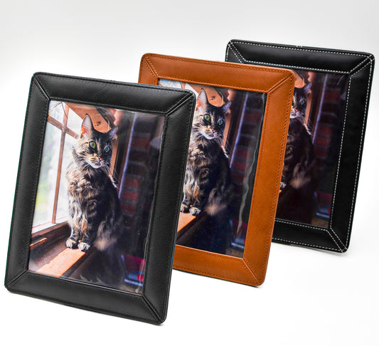 796-2 Leather Single 5" x 7" Picture Frame