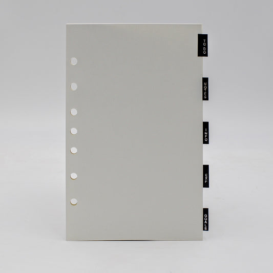 Organization Tabs: 5-1/2" x 8-1/2" Leatherette 7-hole Tabs