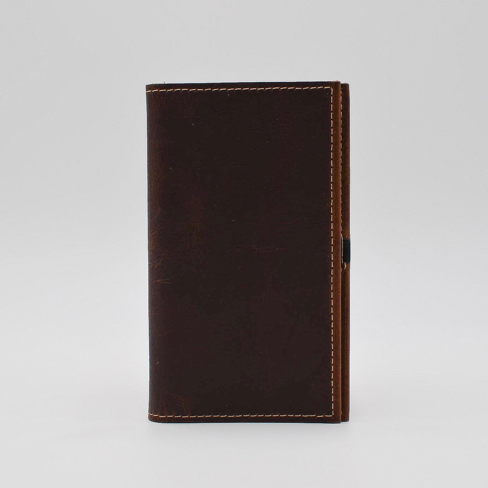 Leather Cover: 391 6 3/4" x 3 3/4" for 3-1/4x6-1/4 wirebound or casebound insert brown