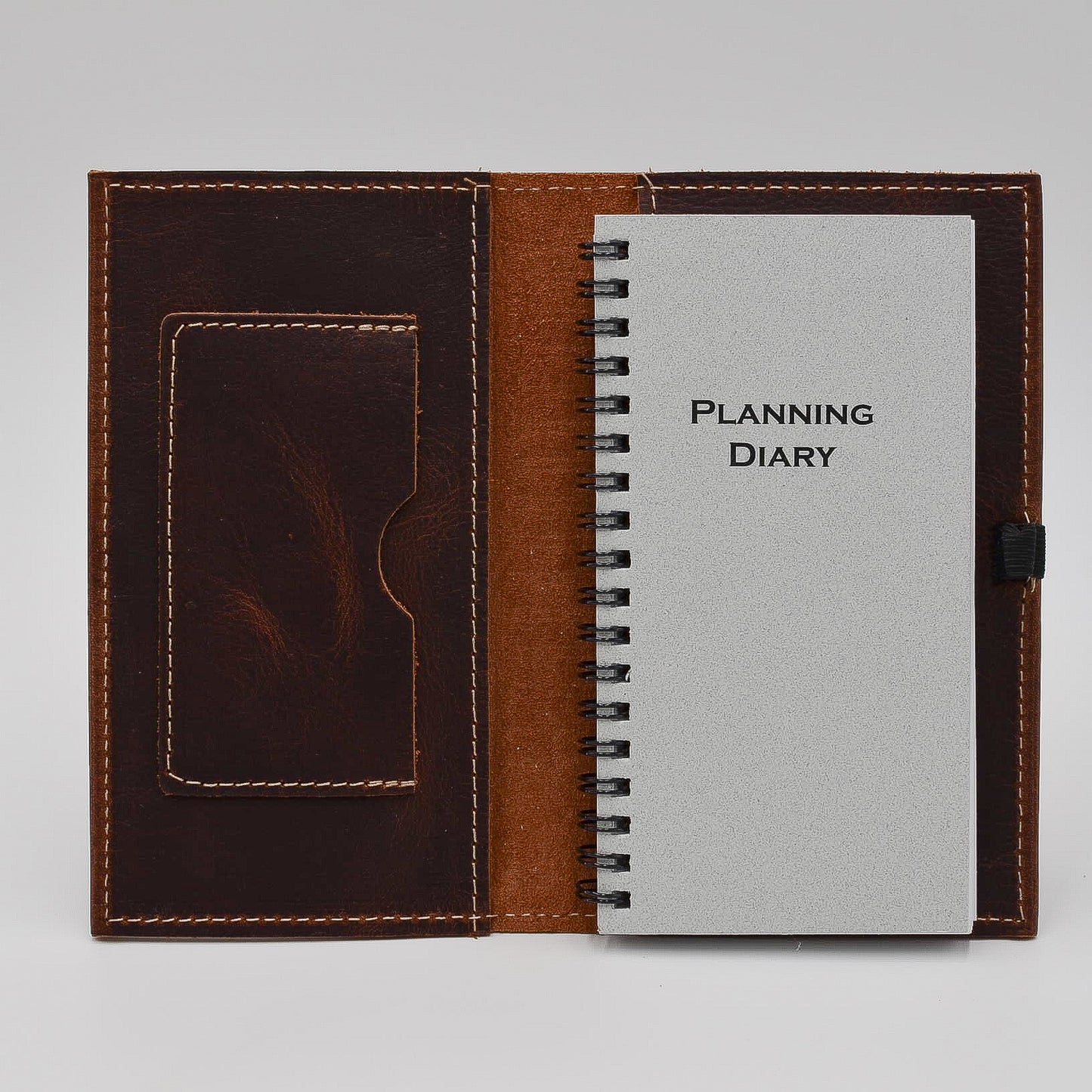 Leather Cover: 391 6 3/4" x 3 3/4" for 3-1/4x6-1/4 wirebound or casebound insert brown