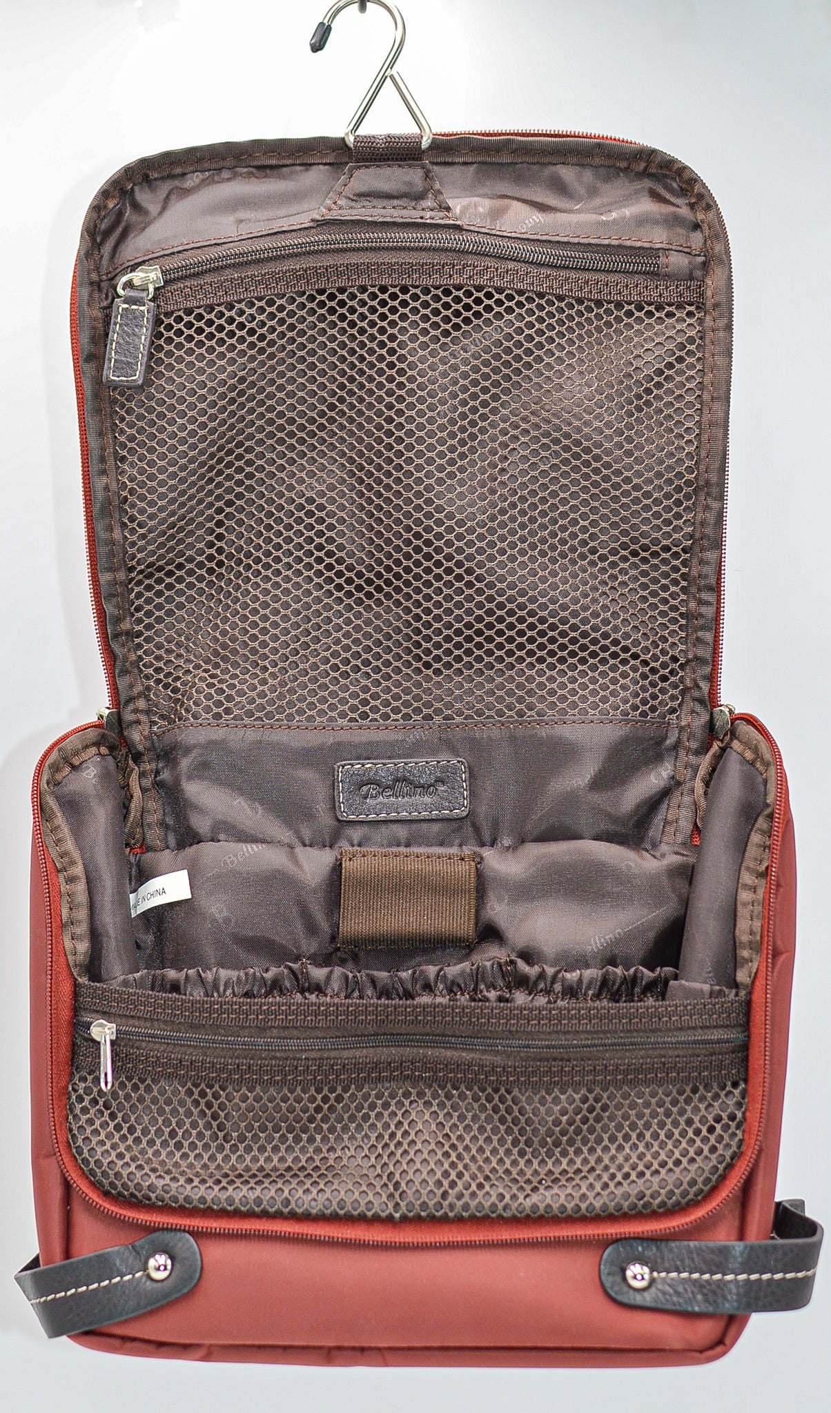 Leather: Bellino Nylon and Leather Toiletry Bag