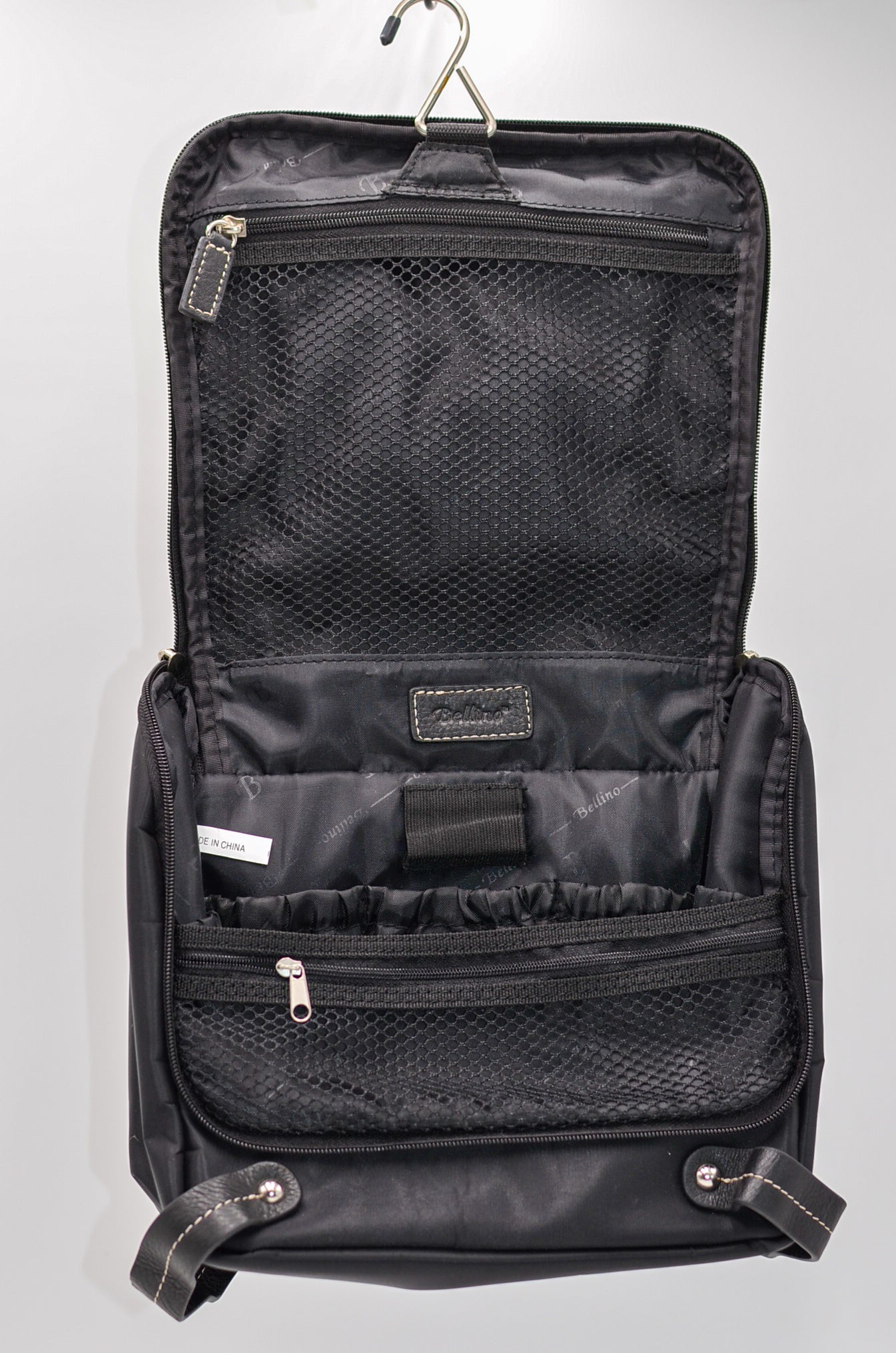 Leather: Bellino Nylon and Leather Toiletry Bag