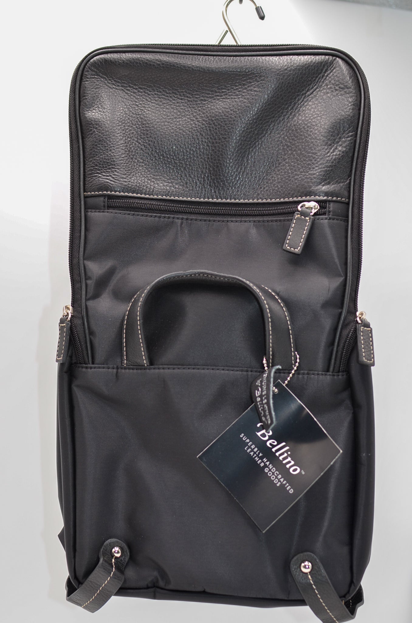 Leather: Bellino Nylon and Leather Toiletry Bag