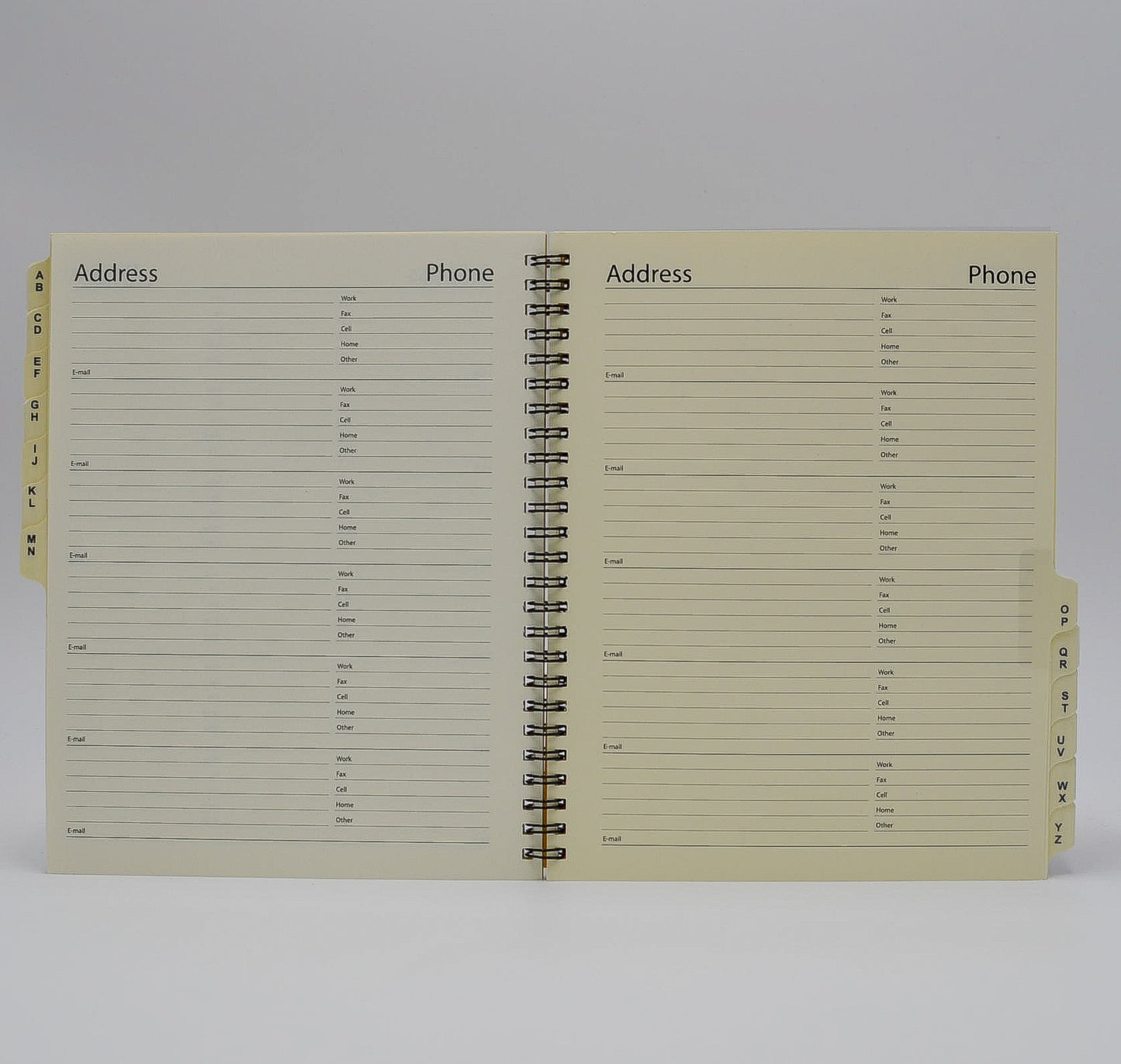Address Book: AD86WI 6-3/4" x 8-3/4" Wirebound a to z organizer telephone book wirebound ivory preference collection bosca alpha alphabet tab