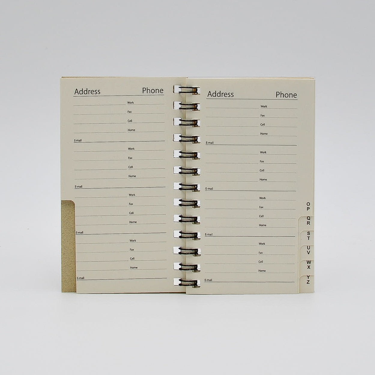 Address Book: AD42WI 4-1/2" x 2-5/8" Wirebound telephone refill organizer email insert ivory preference collection sungraphix a to z Alphabet tabs Colonel Littleton leather