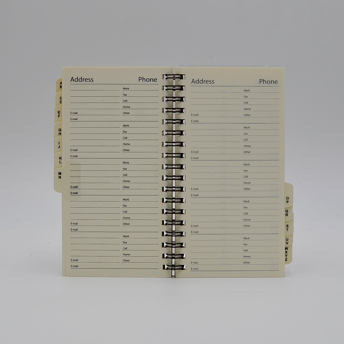 Address Book: AD36WI 3-1/4" x 6-1/4" Wirebound telephone refill insert a to z alphabet tabs alpha organizer email ivory preference sungraphix collection