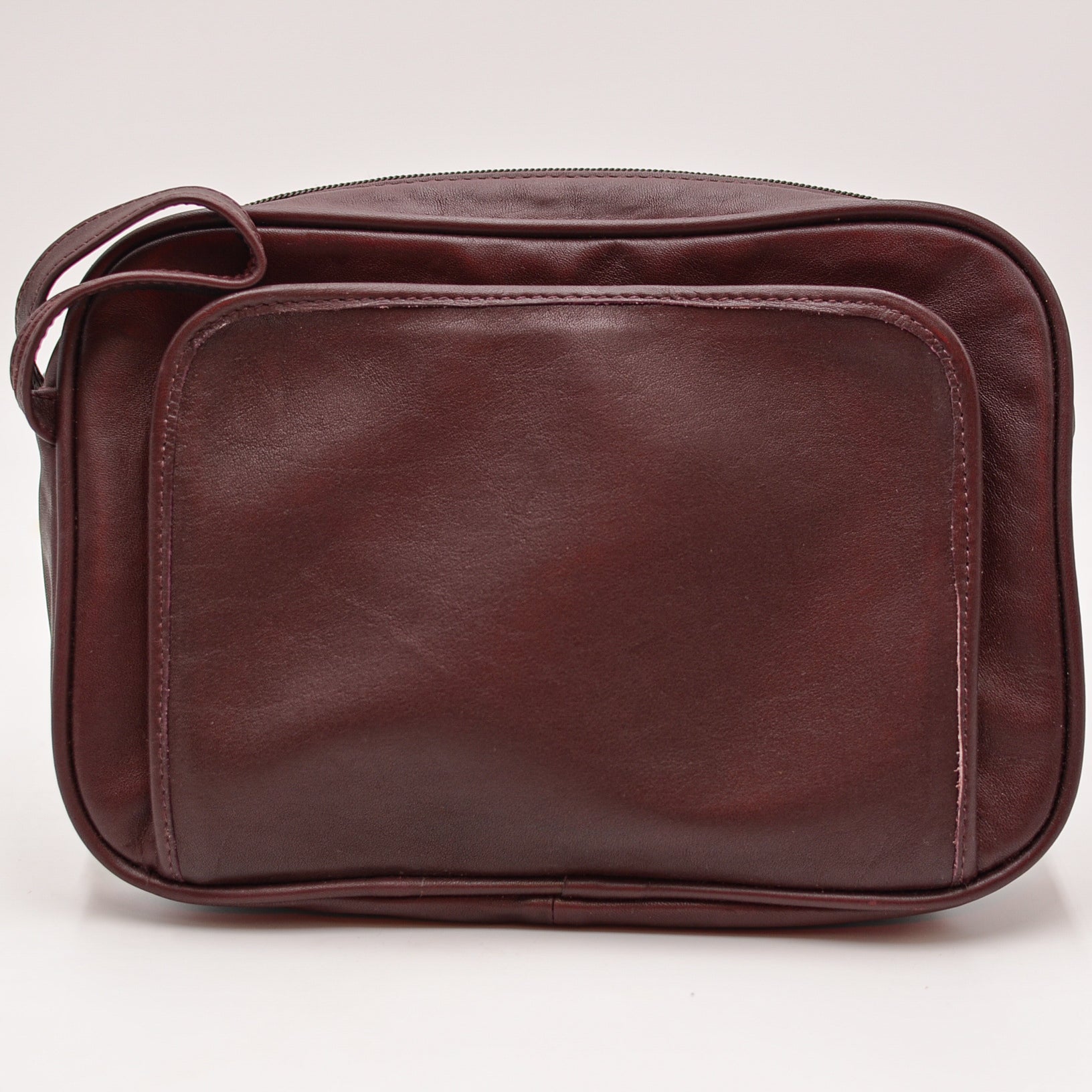 Leather: Florentine Napa Toiletry Bag/Travel Groomer burgundy leathers dopps dobbs kit