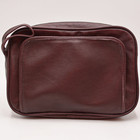 Leather: Florentine Napa Toiletry Bag/Travel Groomer burgundy leathers dopps dobbs kit
