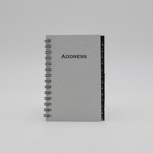 Address Book: MA35W 3" x 5" Wirebound leatherette tab telephone organizer a to z alphabet tabs email white refill alpha alphabet