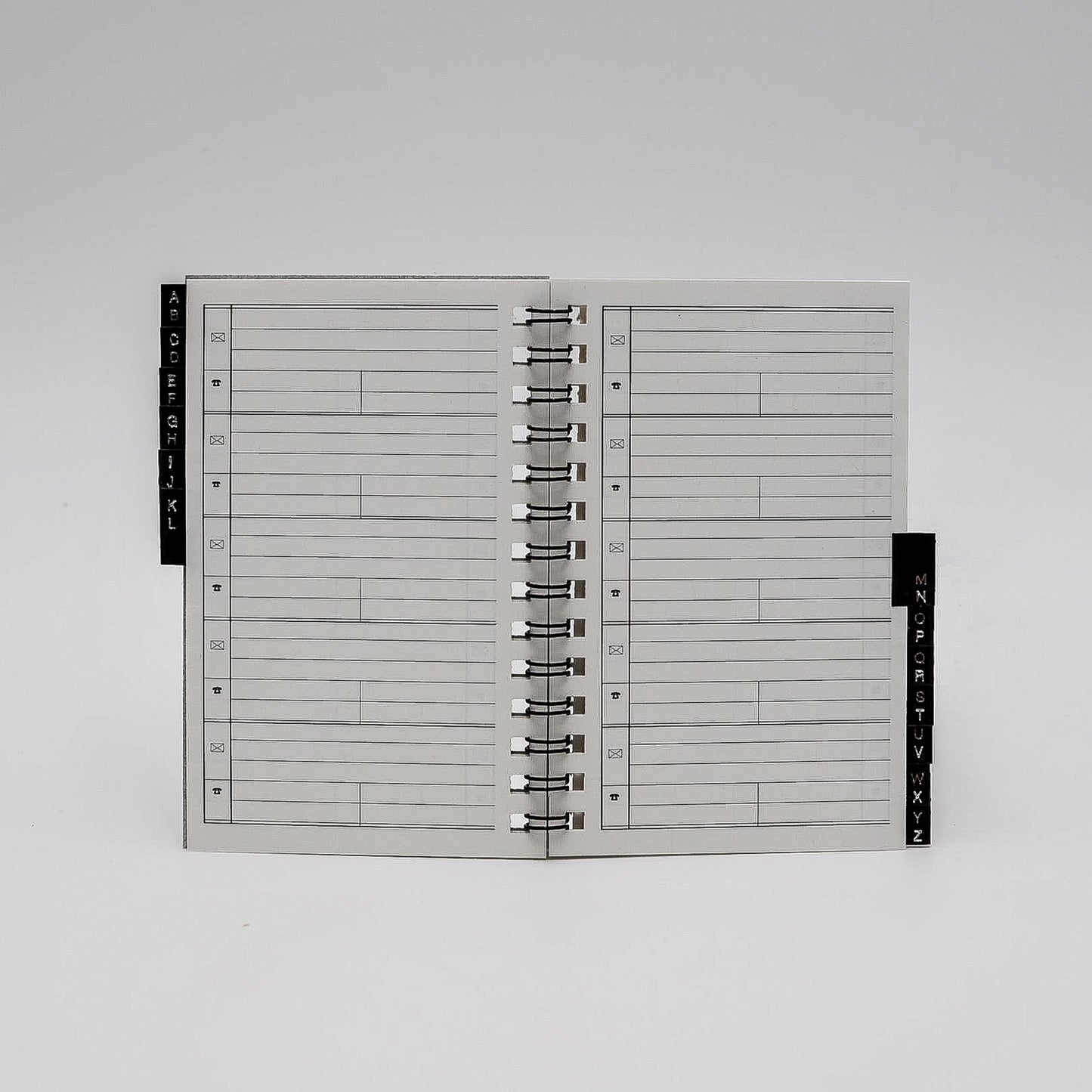 Address Book: MA35W 3" x 5" Wirebound leatherette tab telephone organizer a to z alphabet tabs email white