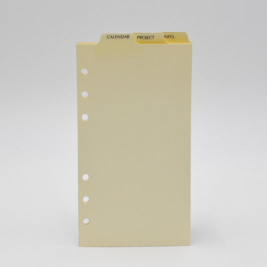 Top Tabs: MT46P6I 6-3/4" X 3-3/4" 6-Ring ivory 6 hole mp46p6 pd646 supplement laminated