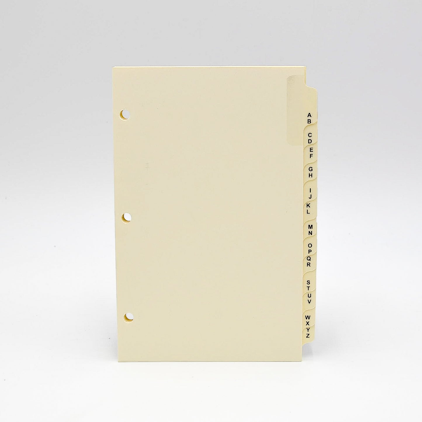 Address Tabs: PC3D853 8"X 5" 3-ring ivory 3 hole loose leaf telephone alpha alphabet laminate tabs