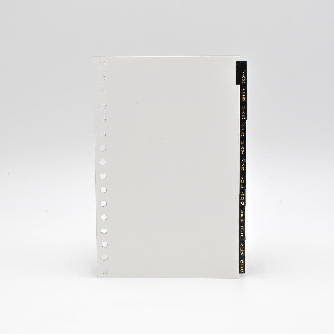 Monthly Tabs: MM58P 5 3/8"x 8 1/2" 12 Month Leatherette Tab Set 3-Hole/7-Hole/16-Hole