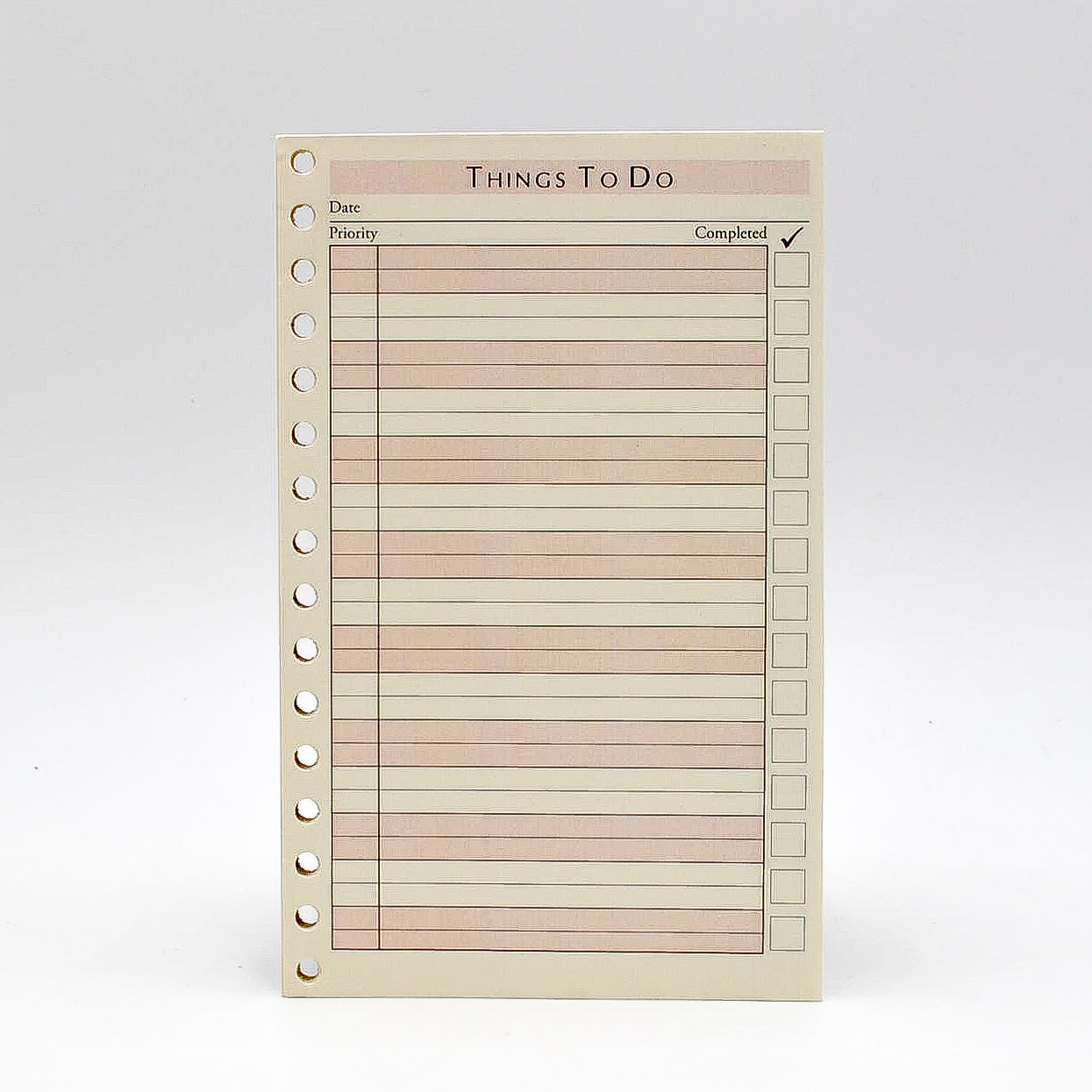 Item PCTD85 To-do Sheets White or Ivory paper. Size 5" x 8" 3-ring or 16-ring To-do Sheets 3-Ring Compatible with: PD853I 16-Ring Compatible with: PD85MI Made in the USA!