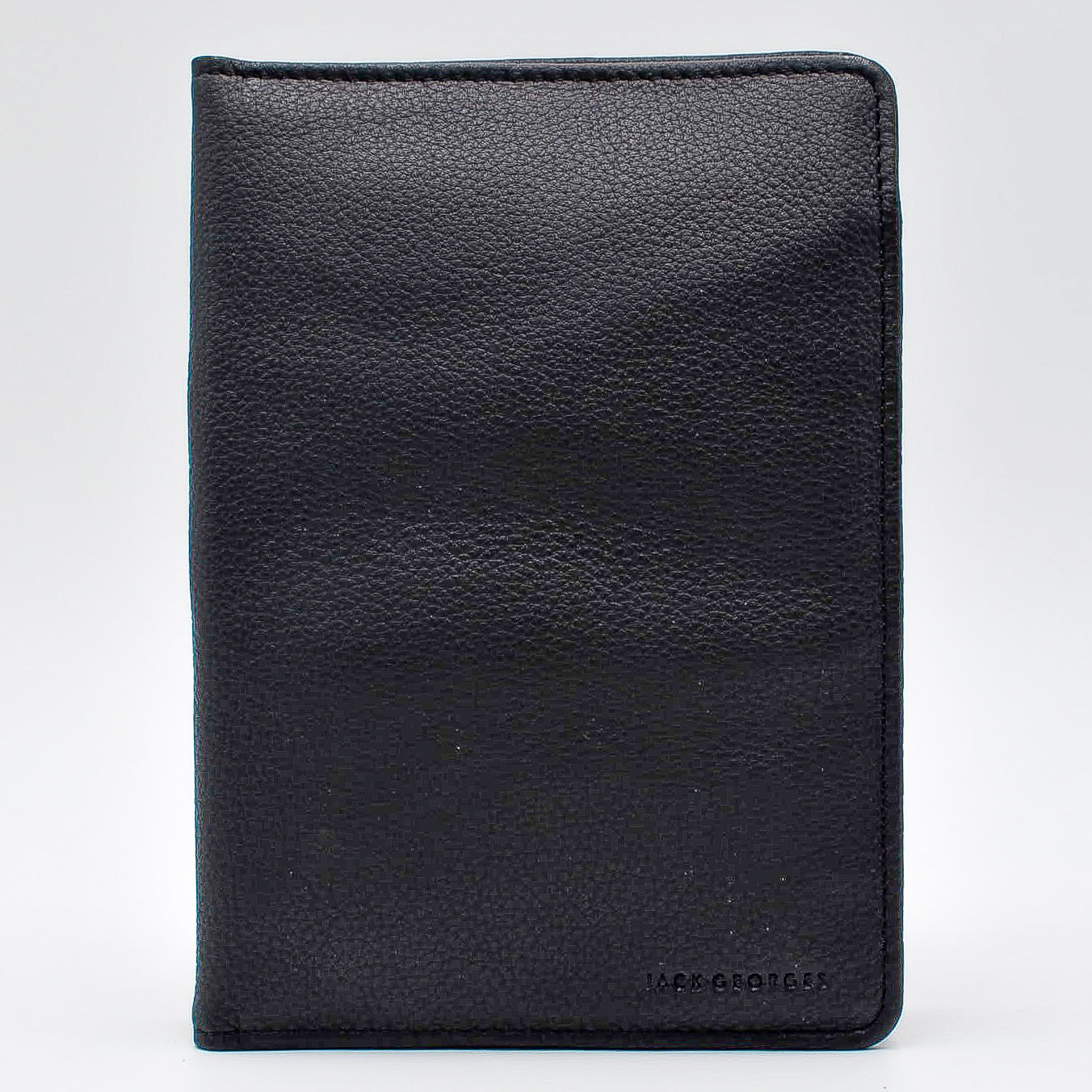Jack Georges Black Cover for 5x8 Planner Insert leather with document pockets and business card holder