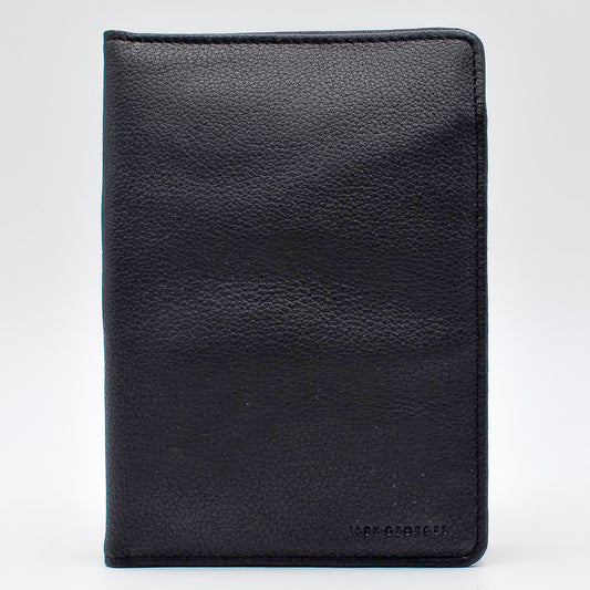 Jack Georges Black Cover for 5x8 Planner Insert leather with document pockets and business card holder