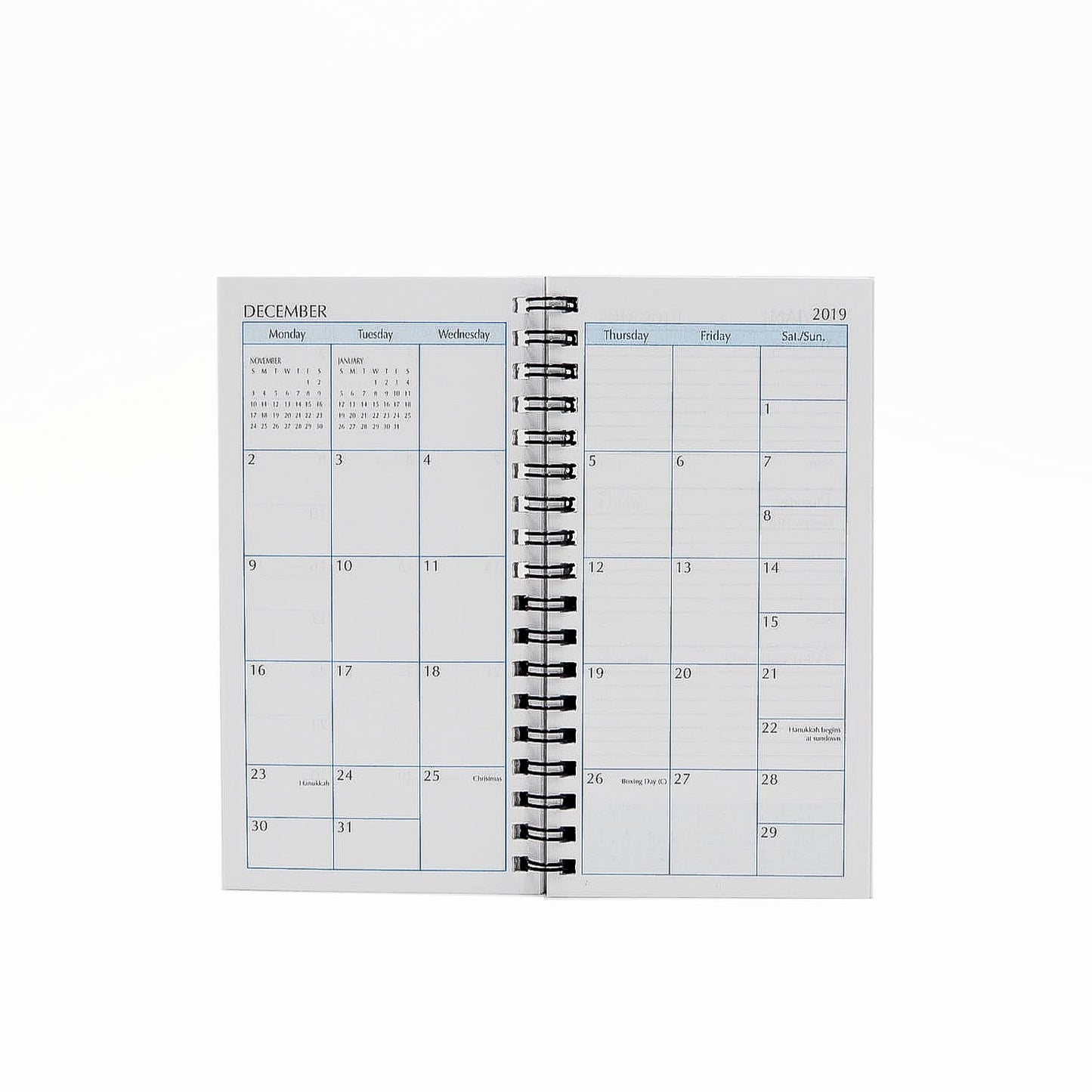 MW36W This wirebound 2021 or 2022 calendar, 3-1/4" x 6-1/4" refill has a month-at-a-view portion in the front of the book and a week-at-a-view portion in the back