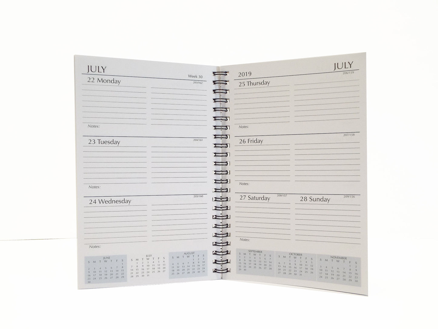 MW58W This wirebound 2021 or 2022 calendar, 5" x 8" refill has a month-at-a-view portion in the front of the book and a week-at-a-view portion in the back.