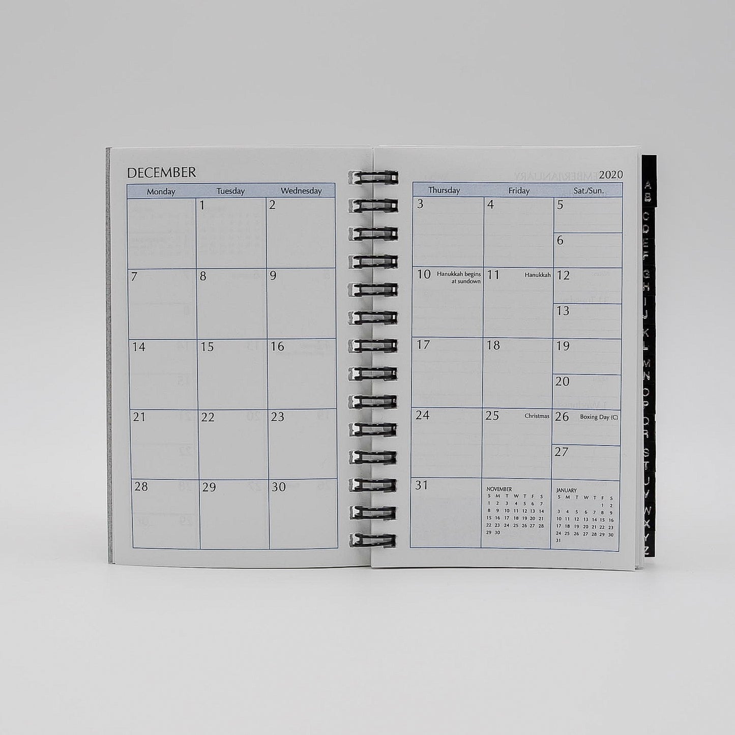 MWA35W 3 X 5 MCARTHY COLLECTION PLANNER ADDRESS COMBO WIRED WIREBOUND WHITE CALENDAR