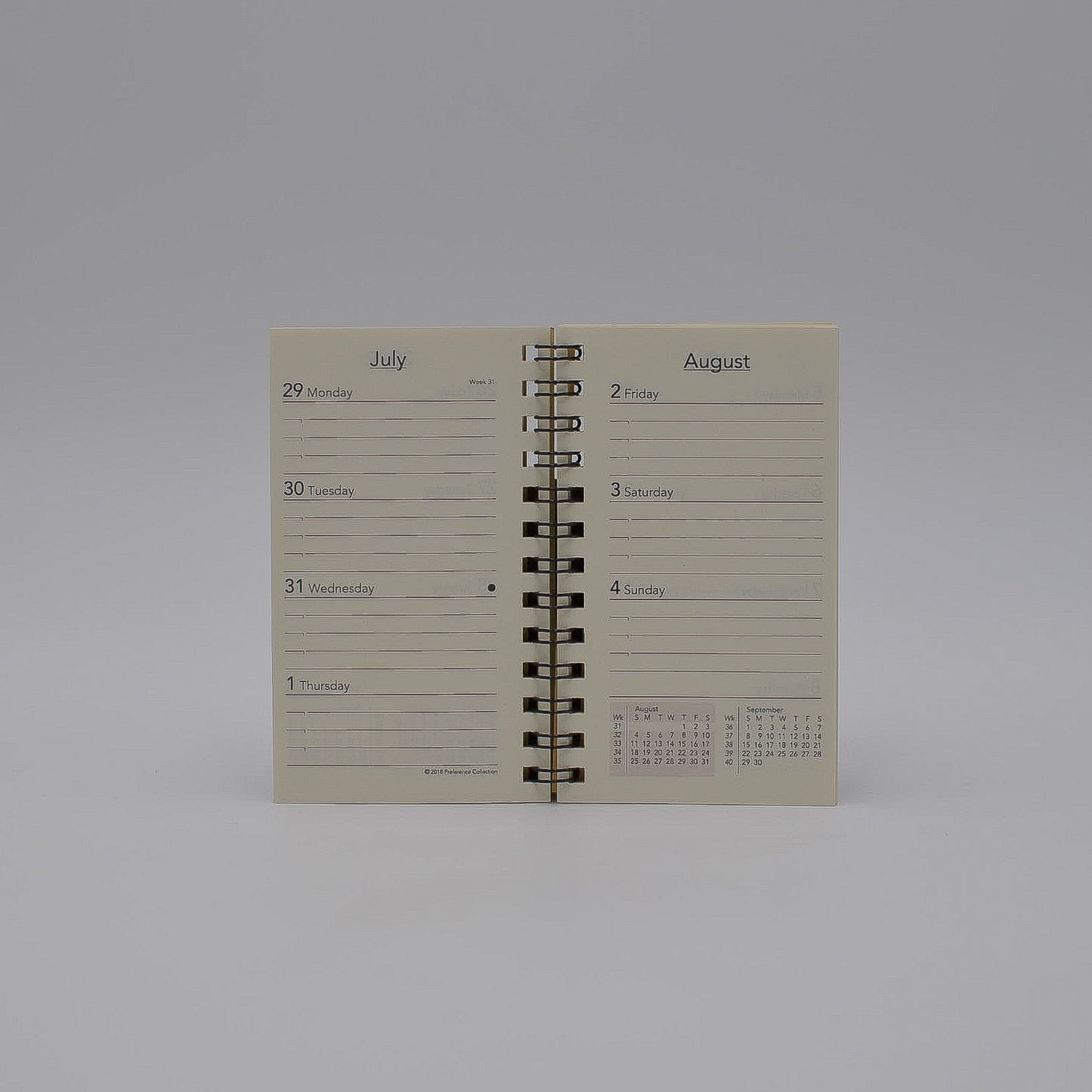 Preference Collection: PD42WI 2-1/2x4-1/2 Wirebound Planner monthly weekly calendar for 2019 or 2020 ivory wired 
