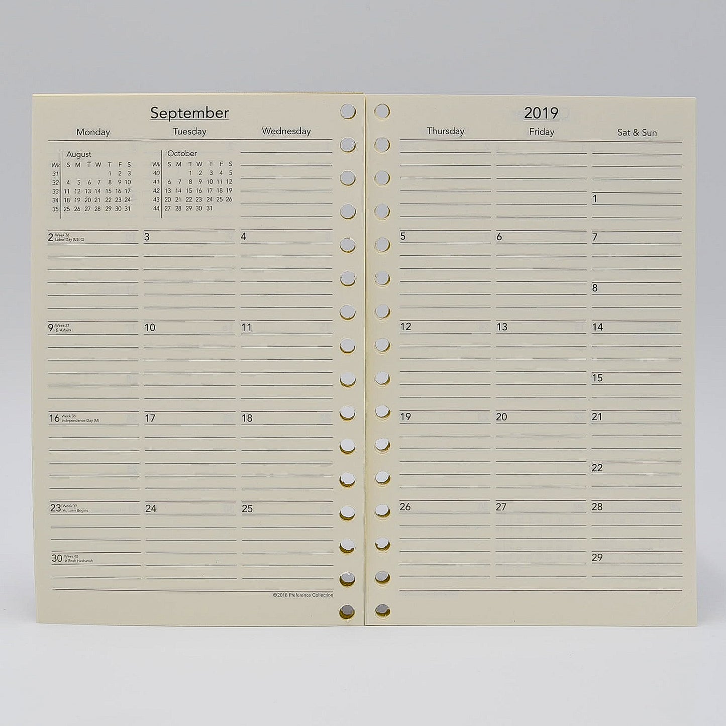 Preference Collection: PD85MI 8 x 5 16-hole Planner sungraphix ivory 16 ring planner calendar agenda organizer desk monthly weekly gherka Bosca loose leaf insert refill paper binder