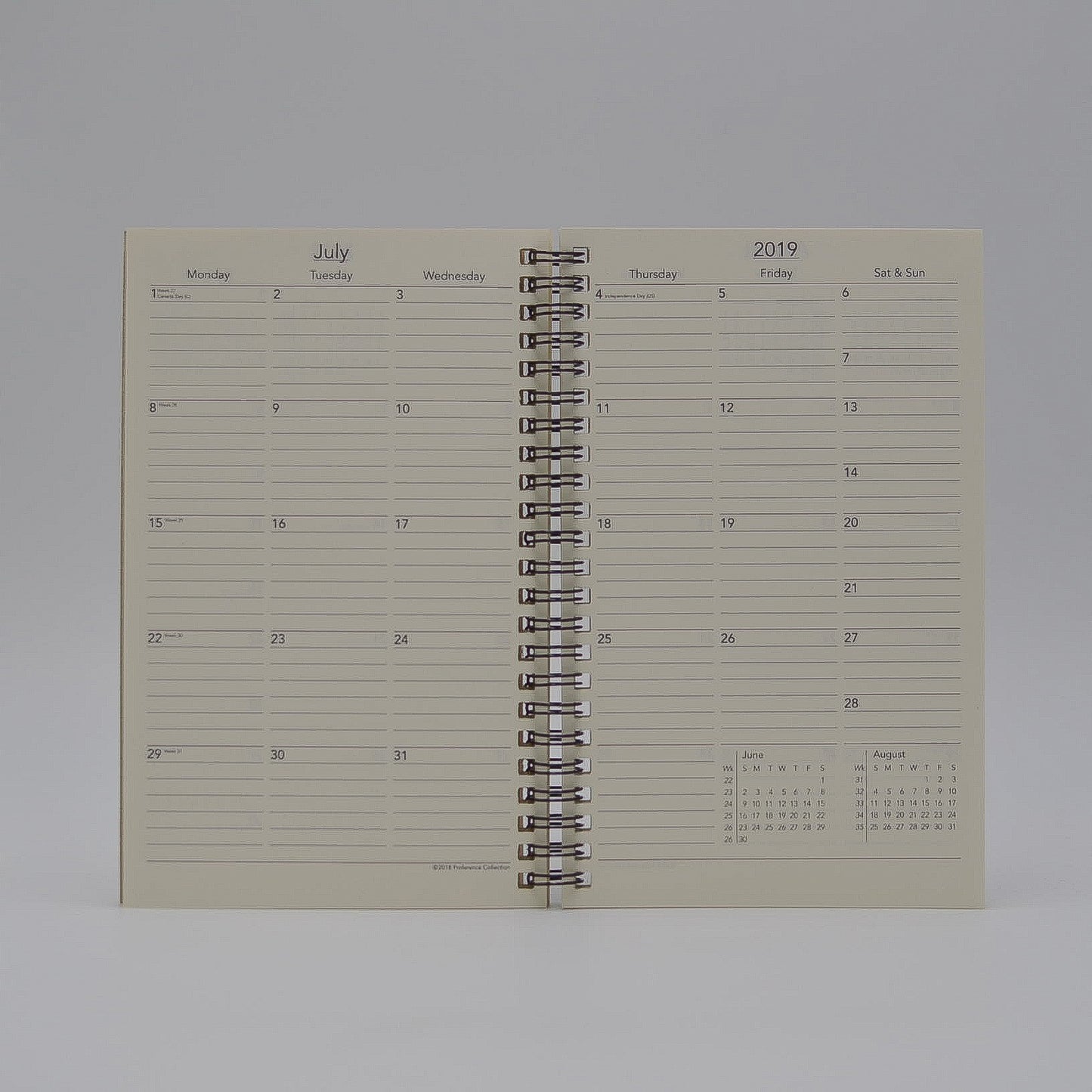 Preference Collection: PD85WI 8 x 5 Wirebound Planner monthly weekly calendar for 2019 or 2020 ivory wired 