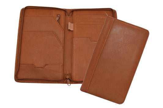 Leather: 577-2 Zippered Leather Passport Travel Case