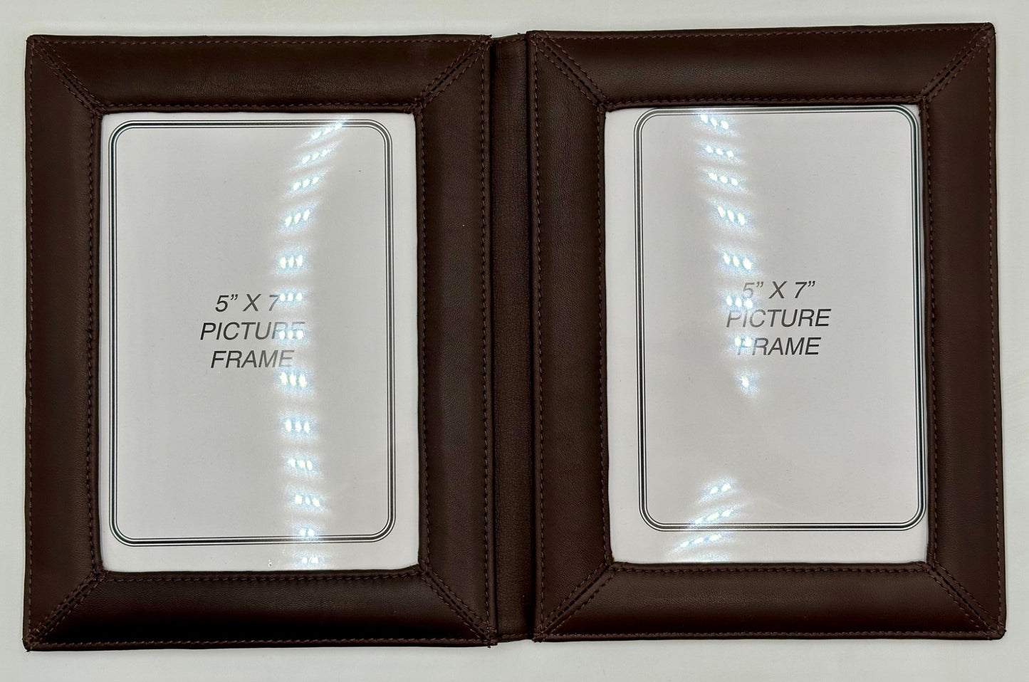 Genuine Leather Double 5x7 Picture Frame