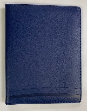 Blue Premium Faux Leather 3-Ring Planner Cover