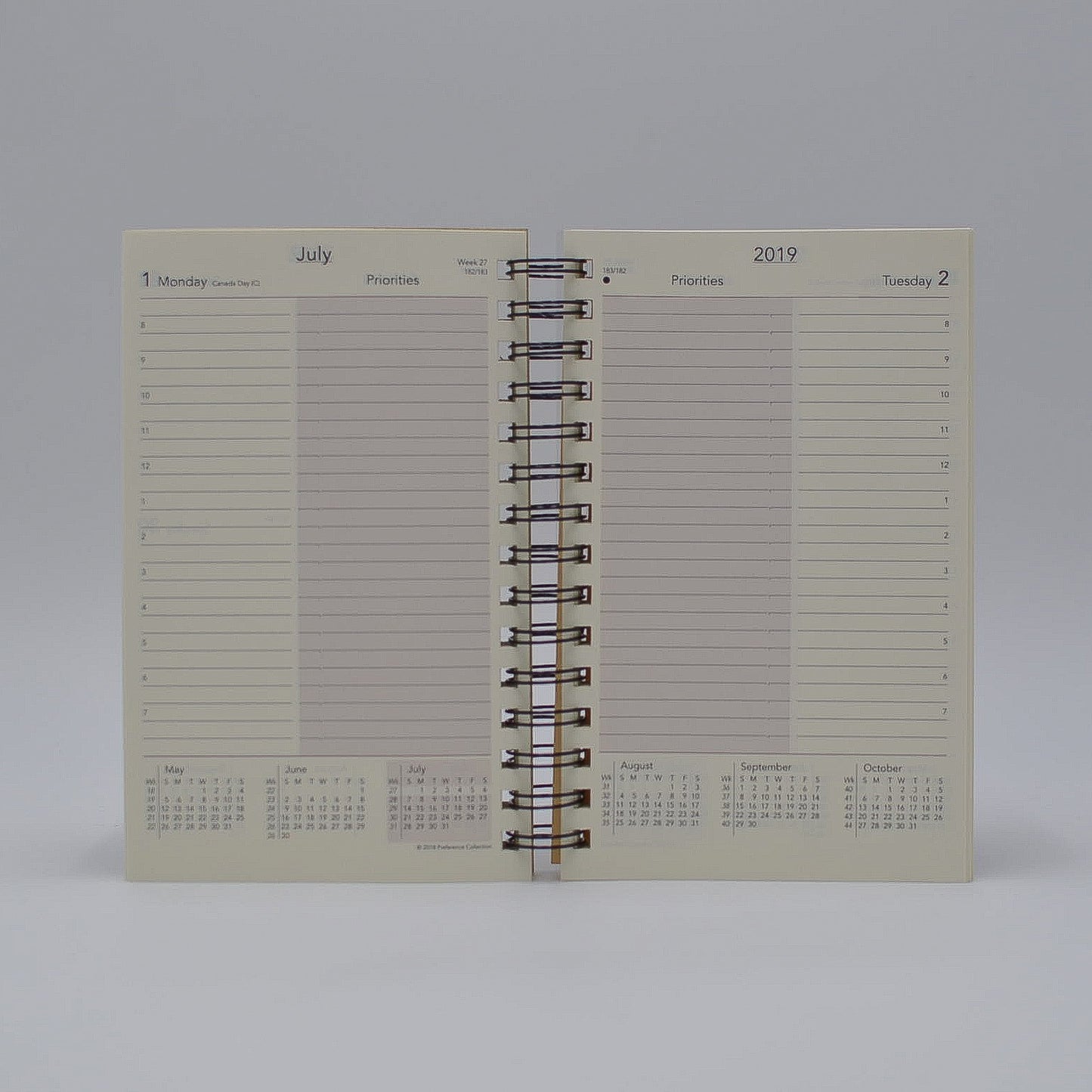 DD85WI IVORY DAILY WIREBOUND PLANNER 5 X 8 PREFERENCE COLLECTION CALENDAR WIRED sungraphix