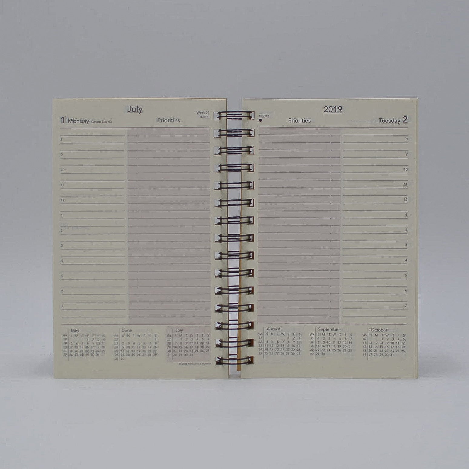 DD85WI IVORY DAILY WIREBOUND PLANNER 5 X 8 PREFERENCE COLLECTION CALENDAR WIRED sungraphix