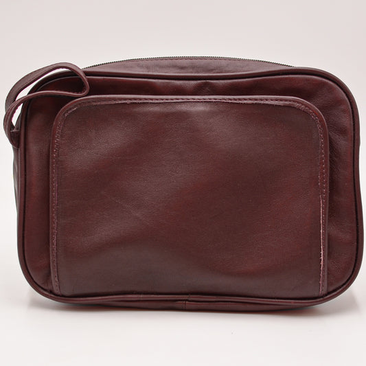 Leather: Florentine Napa Toiletry Bag/Travel Groomer burgundy leathers dopps dobbs kit 