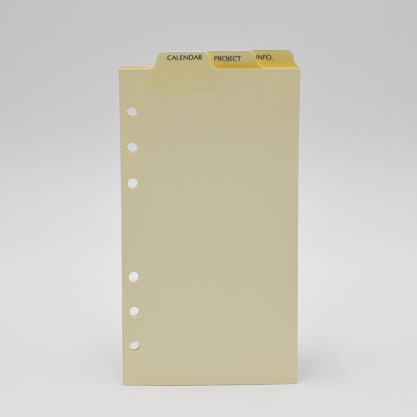 Top Tabs: MT46P6I 6-3/4" X 3-3/4" 6-Ring ivory 6 hole mp46p6 pd646 supplement laminated