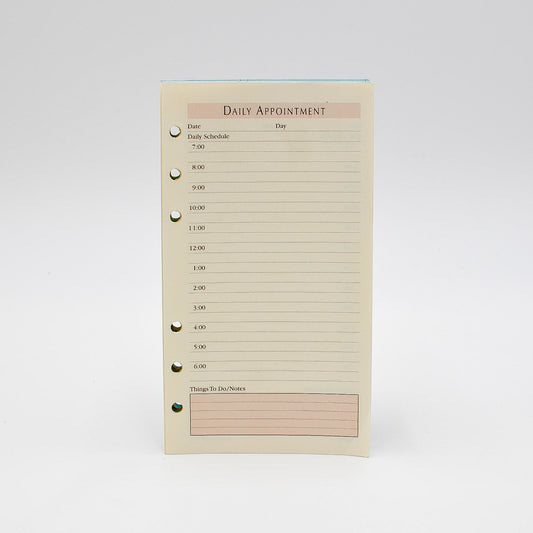 Daily Appointment Sheets: PC64AP6I 6-3/4" X 3-3/4" 6-Ring Loose Leaf Ruled Refill preference collection sungraphix paper organizer ivory Louis Vuitton 