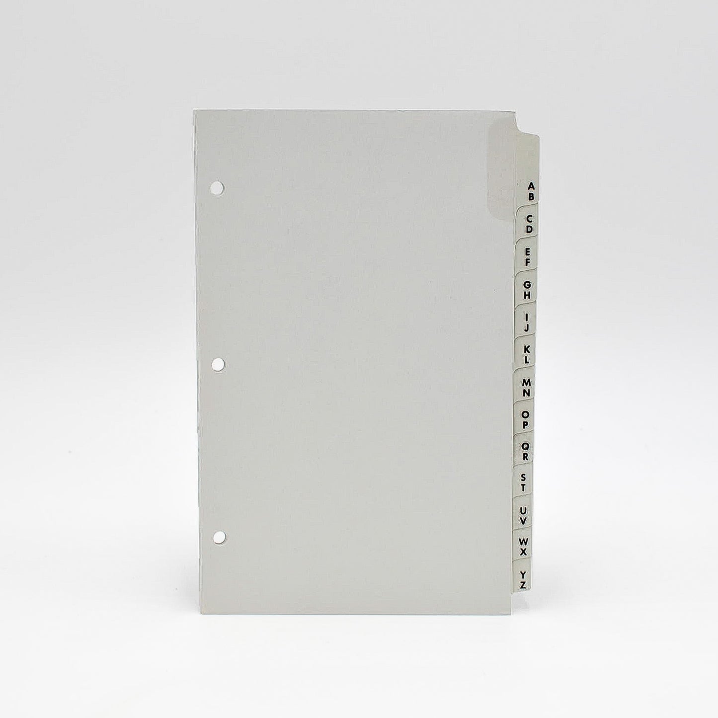 Address Tabs: PC3D853 8"X 5" 3-ring white grey 3 hole loose leaf telephone alpha alphabet laminate tabs 