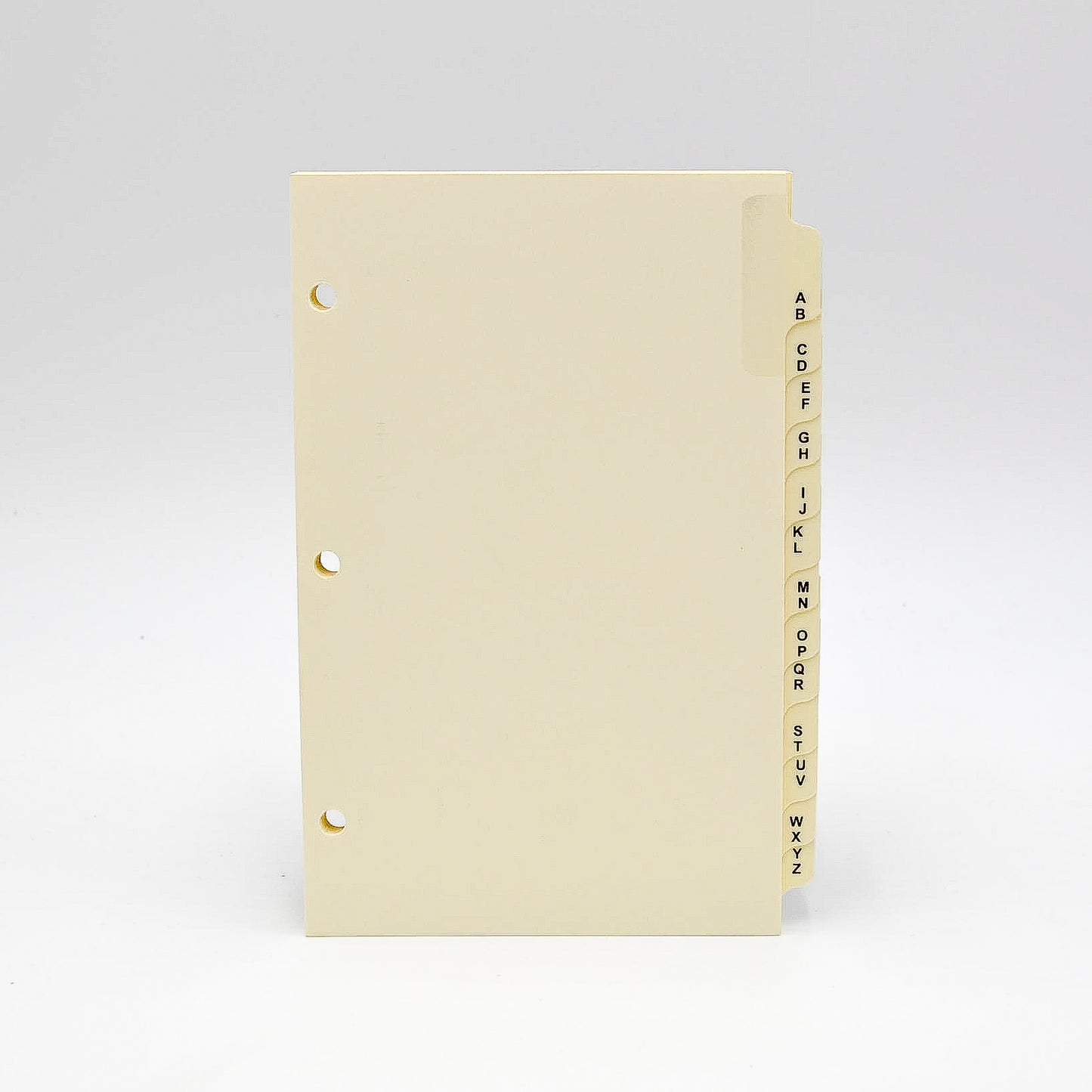 Address Tabs: PC3D853 8"X 5" 3-ring ivory 3 hole loose leaf telephone alpha alphabet laminate tabs 