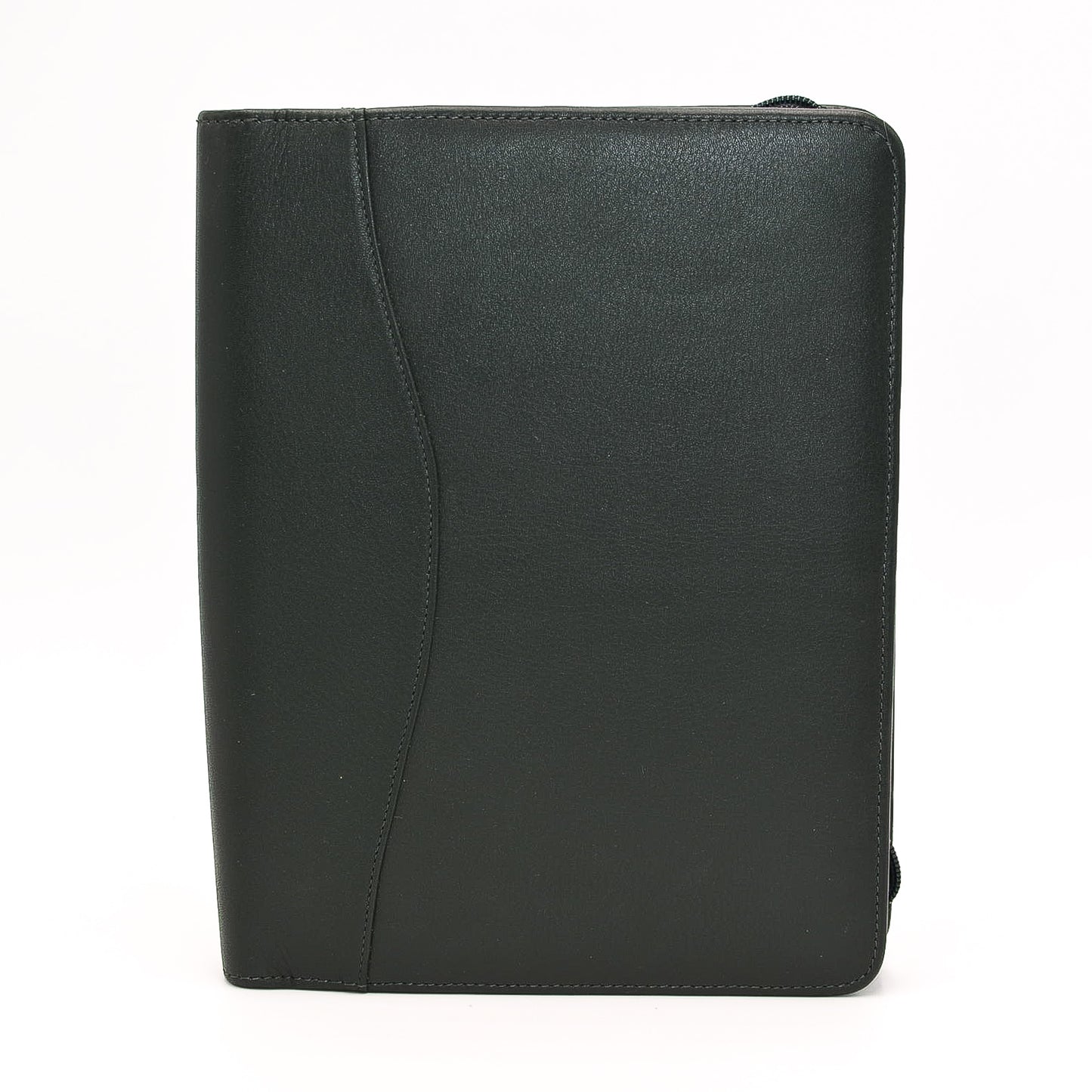 Leather: 5-3/4" x 8" Forrest Green Zippered Cover for Wirebound or 6-Hole Insert