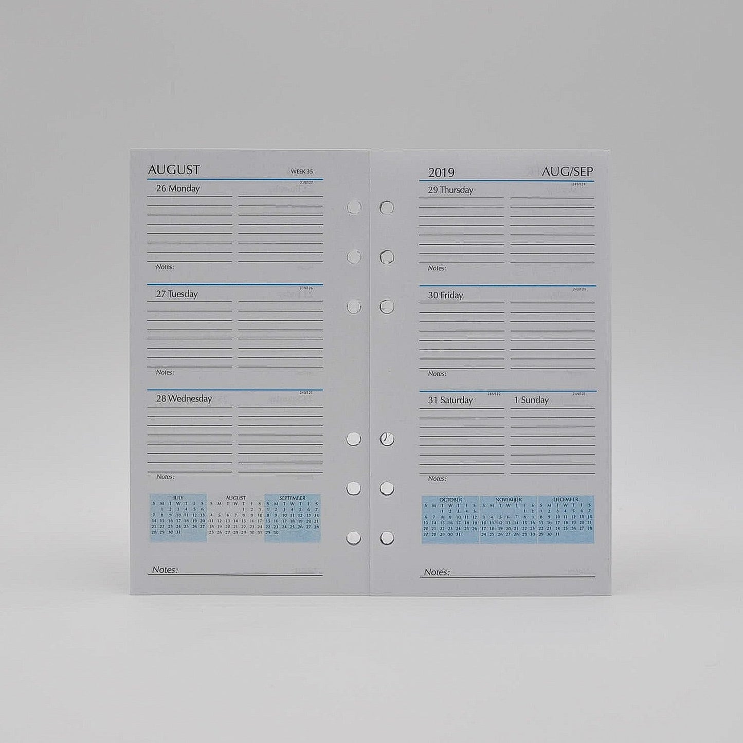 McCarthy Collection: MW46P6 3-3/4" x 6-3/4" 6-hole Planner (with supplemental section)