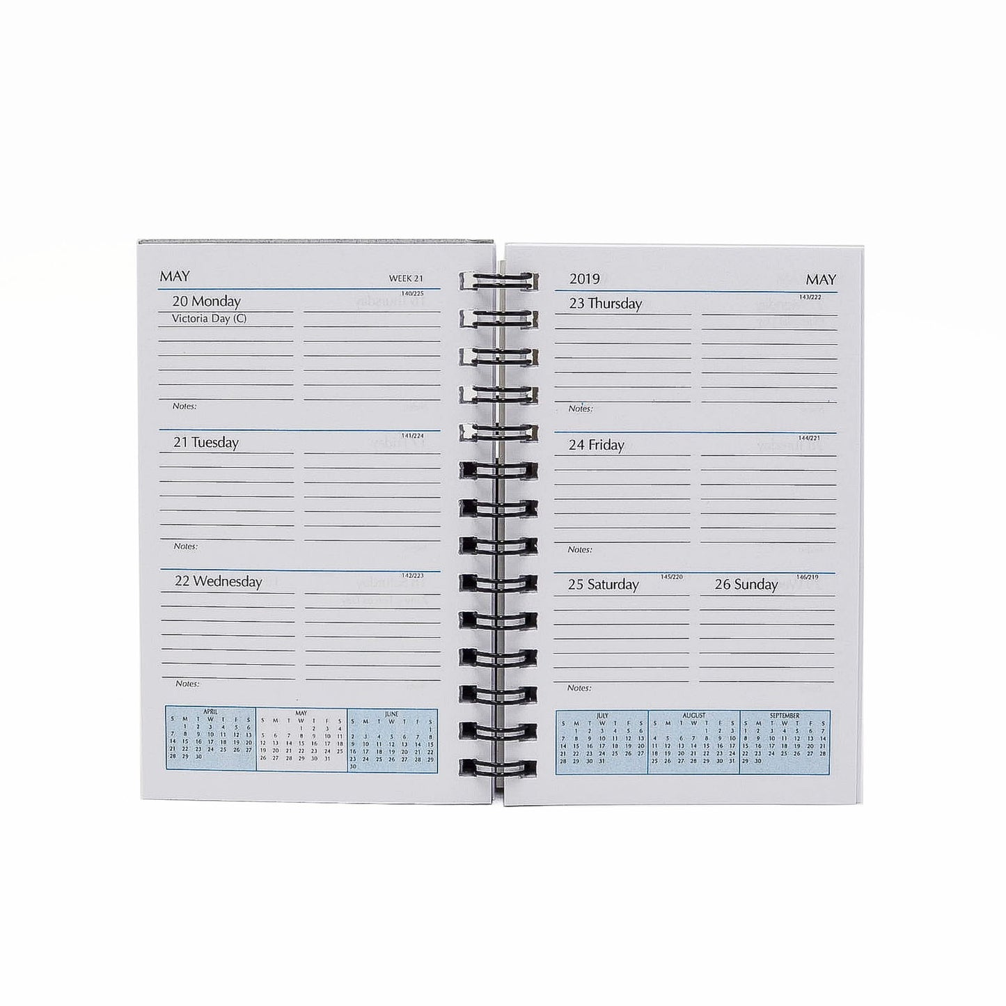 mw35w This wirebound 2021 or 2022 calendar, 3-1/8" x 5"  refill has a month-at-a-view portion in the front of the book and a week-at-a-view portion in the back