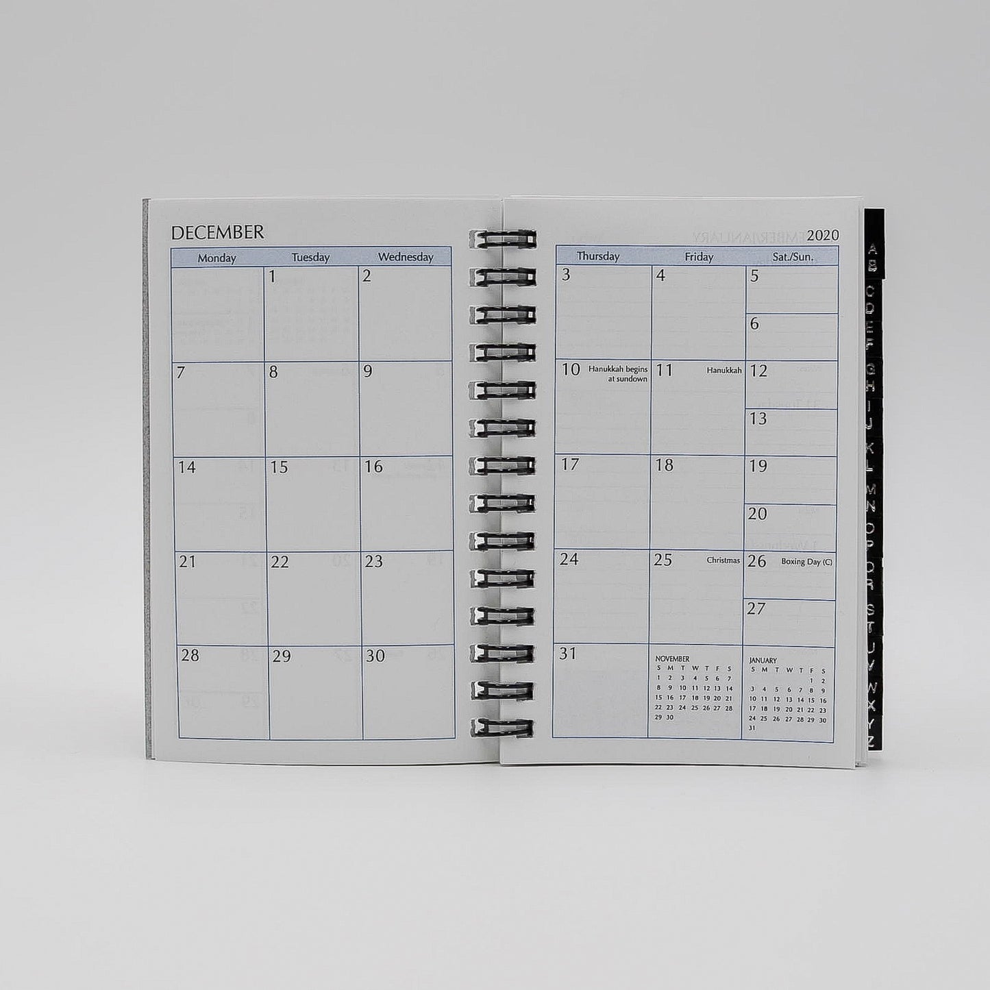 MWA35W 3 X 5 MCARTHY COLLECTION PLANNER ADDRESS COMBO WIRED WIREBOUND WHITE CALENDAR 