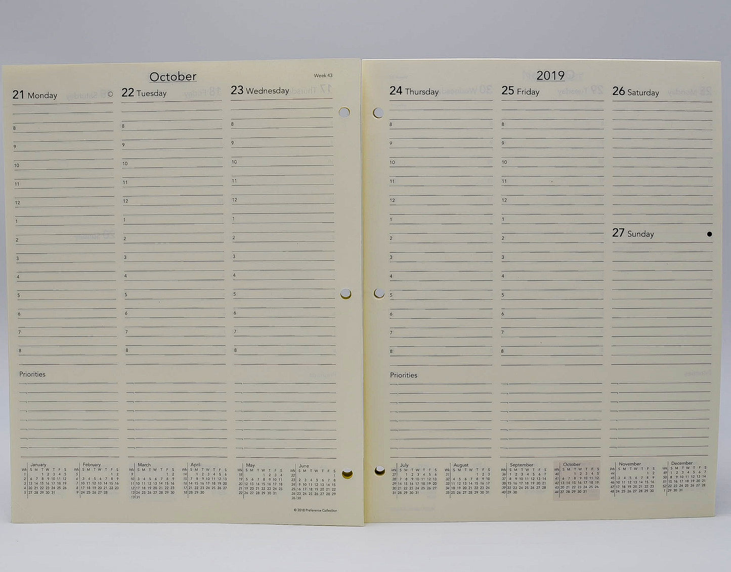 PD183I PREFERENCE COLLECTION 8-1/2X11 3-HOLE LOOSE LEAF PLANNER  