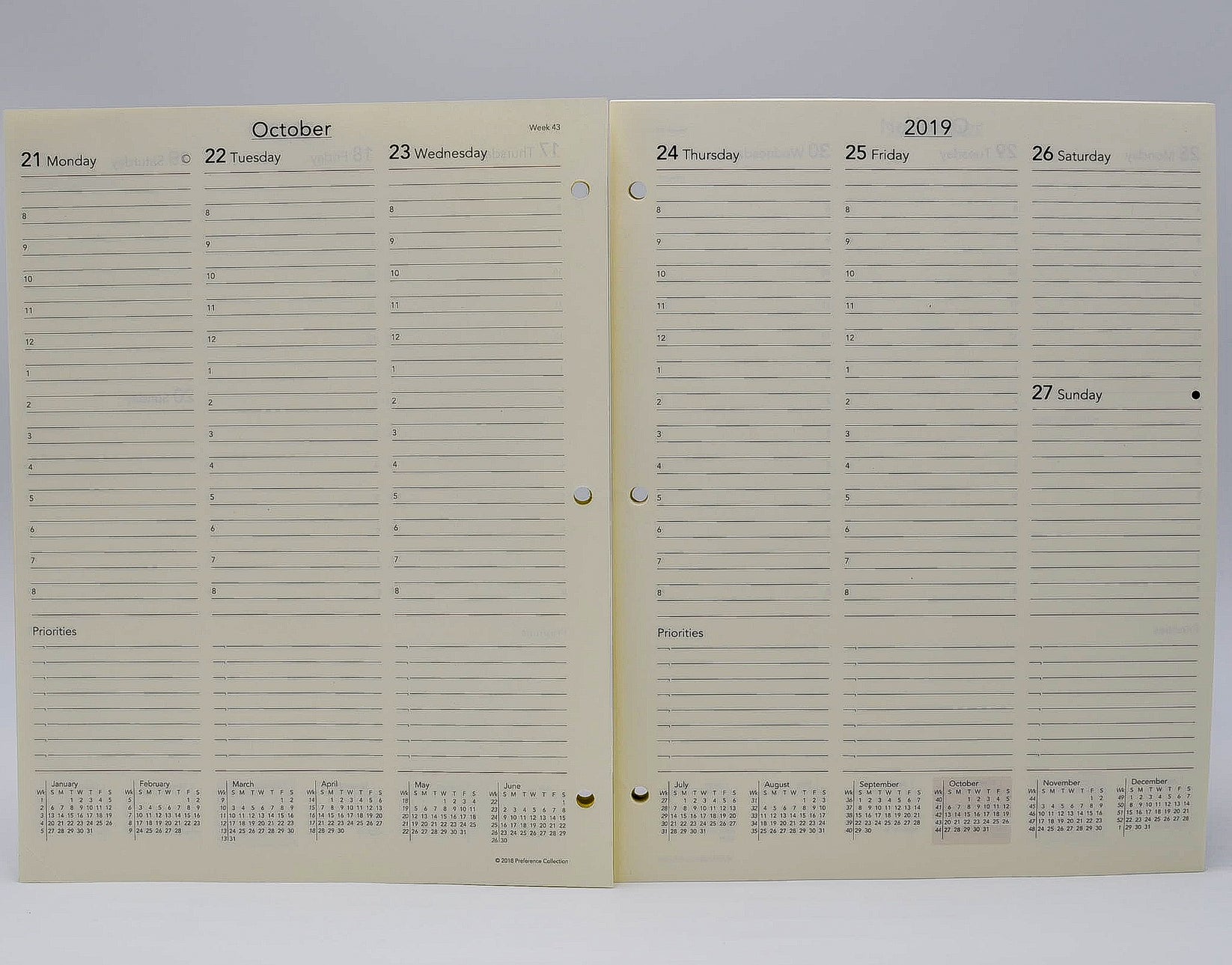 Preference Collection Monthly/Weekly 81/2" x 11" 3hole Planner
