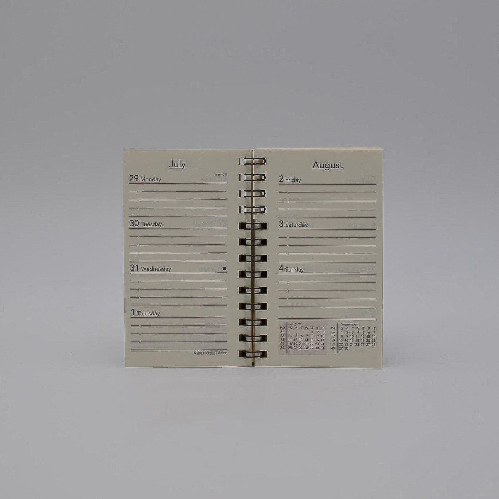 Preference Collection: PD42WI 2-1/2x4-1/2 Wirebound Planner monthly weekly calendar for 2019 or 2020 ivory wired 