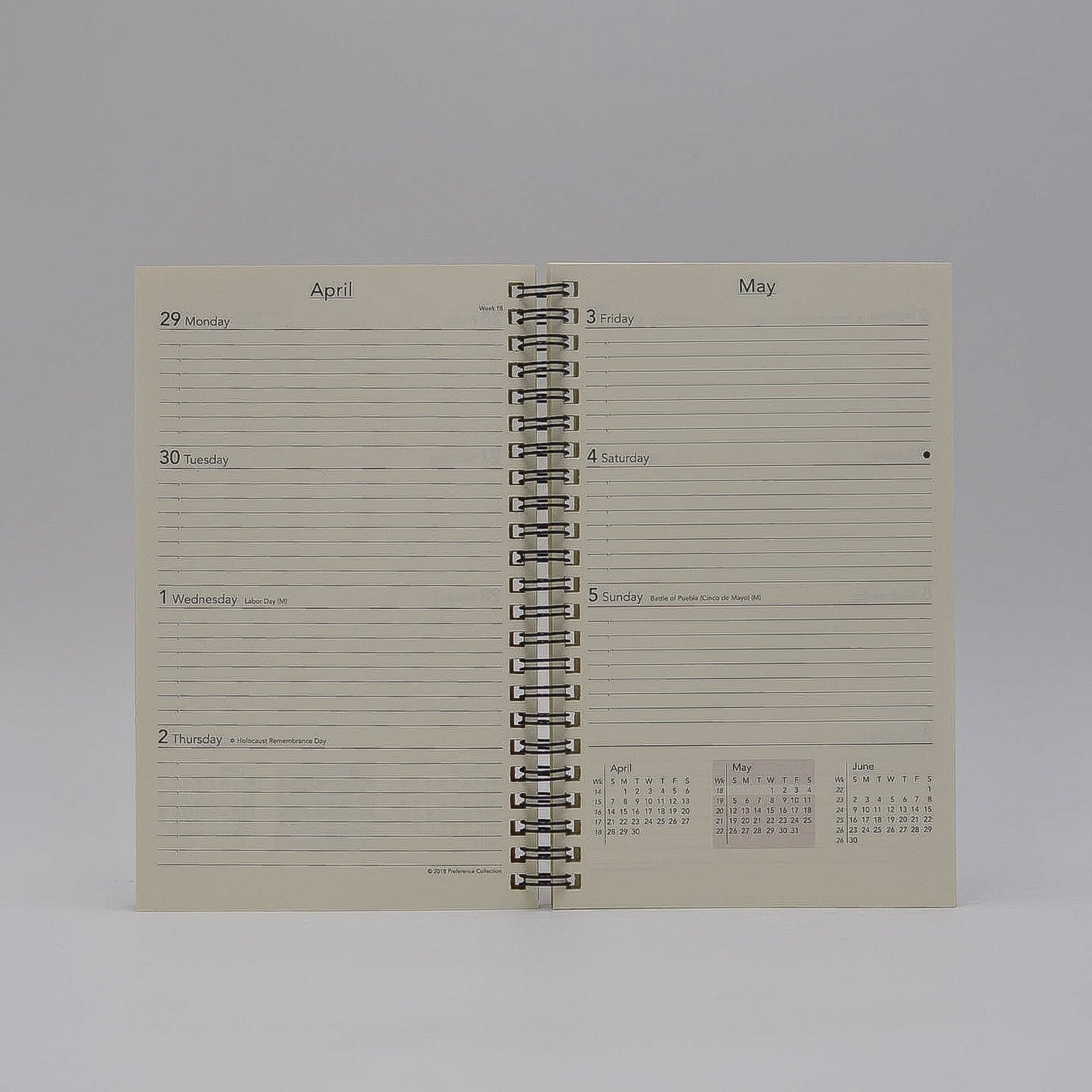 Preference Collection: PD85WI 8 x 5 Wirebound Planner monthly weekly calendar for 2019 or 2020 ivory wired 